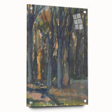 Enigmatic Forest Wall Art - Serene Woodland Scene in Watercolor Shades