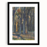 Enigmatic Forest Wall Art - Serene Woodland Scene in Watercolor Shades