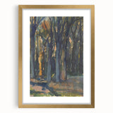 Enigmatic Forest Wall Art - Serene Woodland Scene in Watercolor Shades