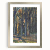 Enigmatic Forest Wall Art - Serene Woodland Scene in Watercolor Shades