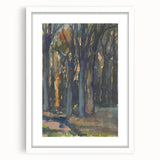 Enigmatic Forest Wall Art - Serene Woodland Scene in Watercolor Shades