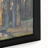 Enigmatic Forest Wall Art - Serene Woodland Scene in Watercolor Shades