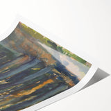 Enigmatic Forest Wall Art - Serene Woodland Scene in Watercolor Shades