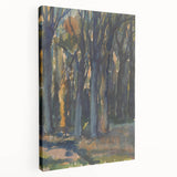 Enigmatic Forest Wall Art - Serene Woodland Scene in Watercolor Shades
