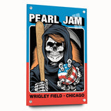 Pearl Jam Concert Poster - Retro Rock Art with Bold Design