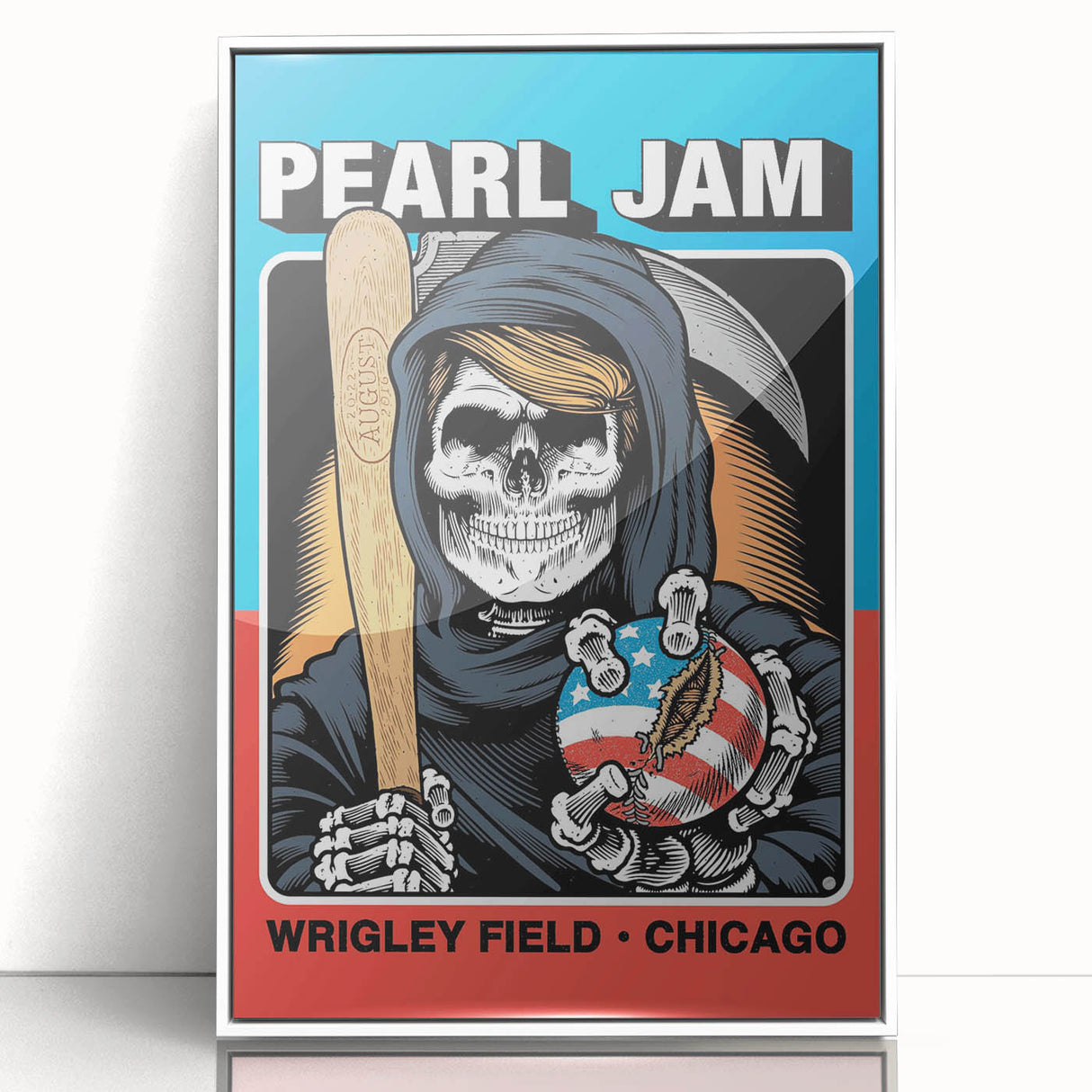 Pearl Jam Concert Poster - Retro Rock Art with Bold Design