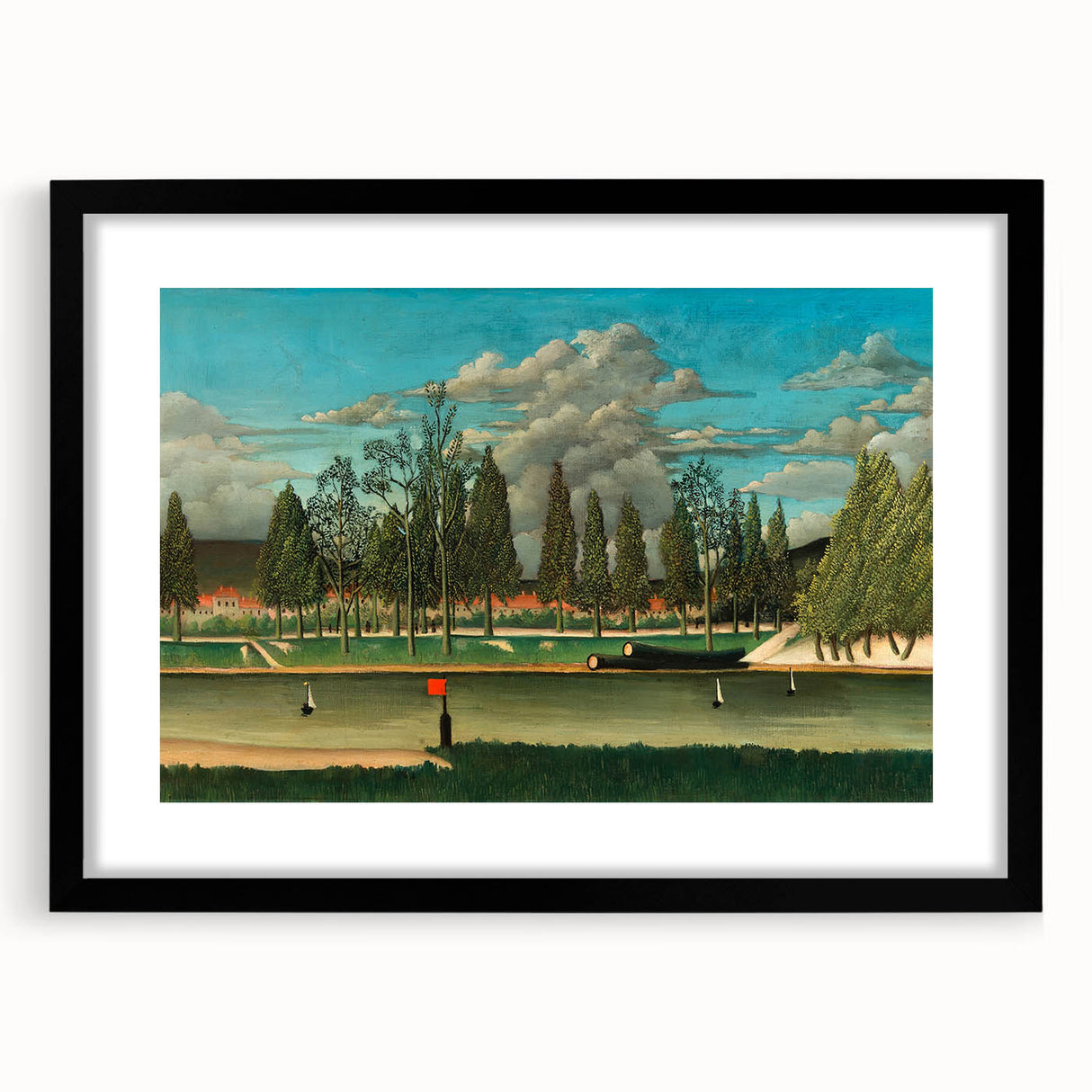 Realism Art Canvas: Serene Landscape of Quai d'Asnières Wall Art