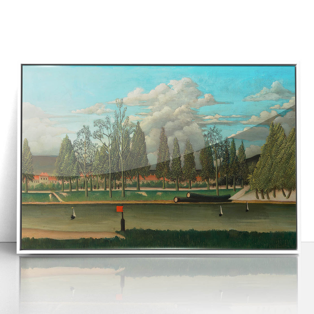 Realism Art Canvas: Serene Landscape of Quai d'Asnières Wall Art