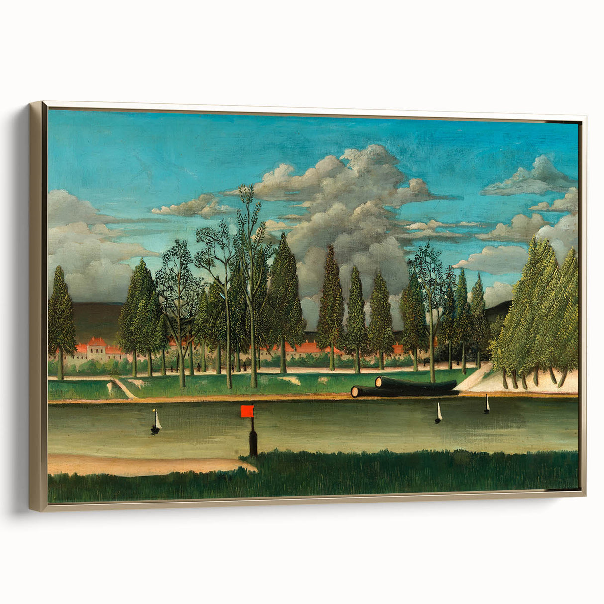 Realism Art Canvas: Serene Landscape of Quai d'Asnières Wall Art