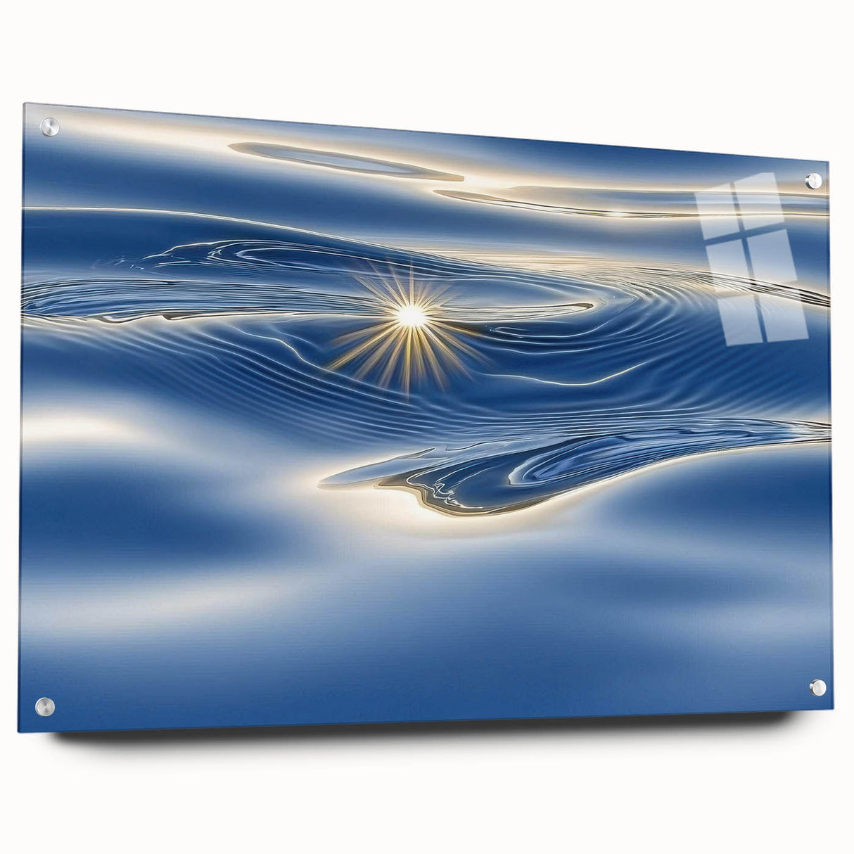 Golden Ripple Reflection – Abstract Dynamic Motion Wall Art