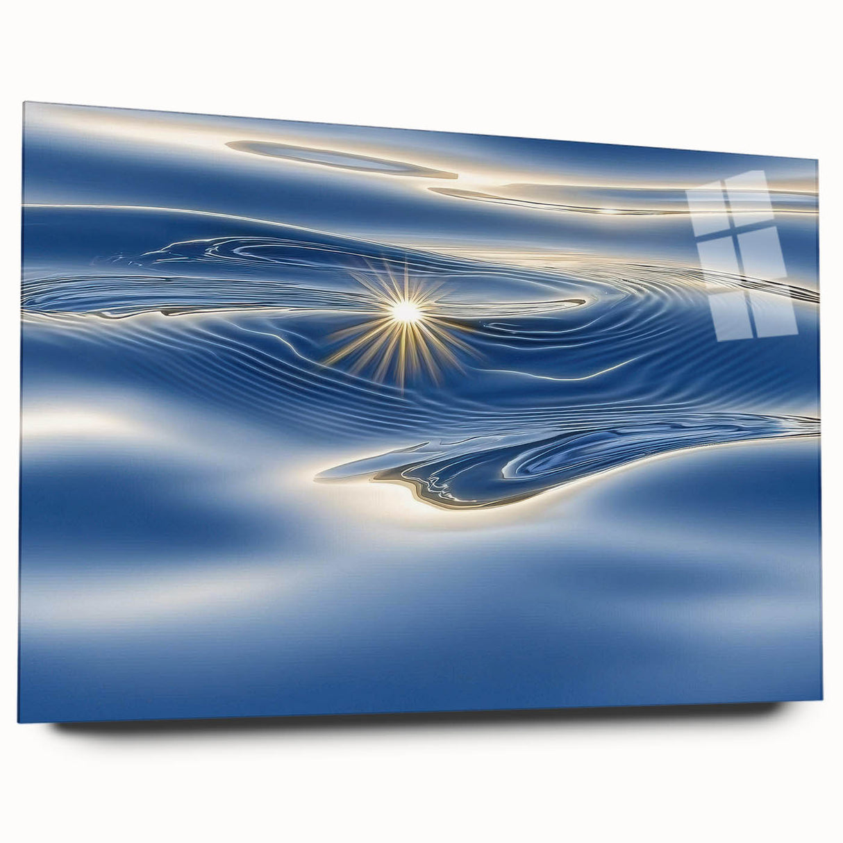 Golden Ripple Reflection – Abstract Dynamic Motion Wall Art