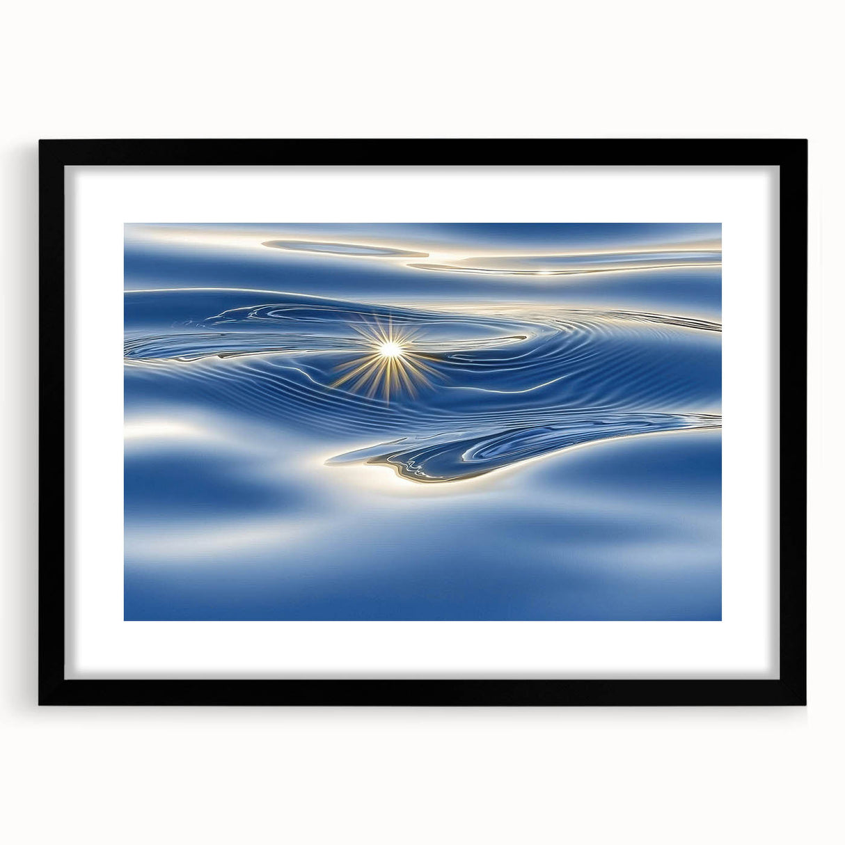 Golden Ripple Reflection – Abstract Dynamic Motion Wall Art