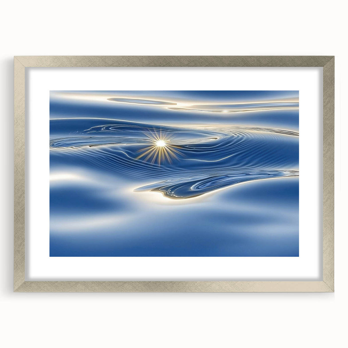 Golden Ripple Reflection – Abstract Dynamic Motion Wall Art