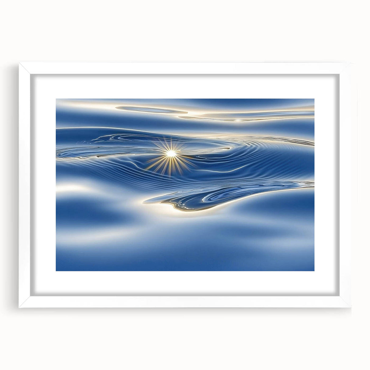Golden Ripple Reflection – Abstract Dynamic Motion Wall Art