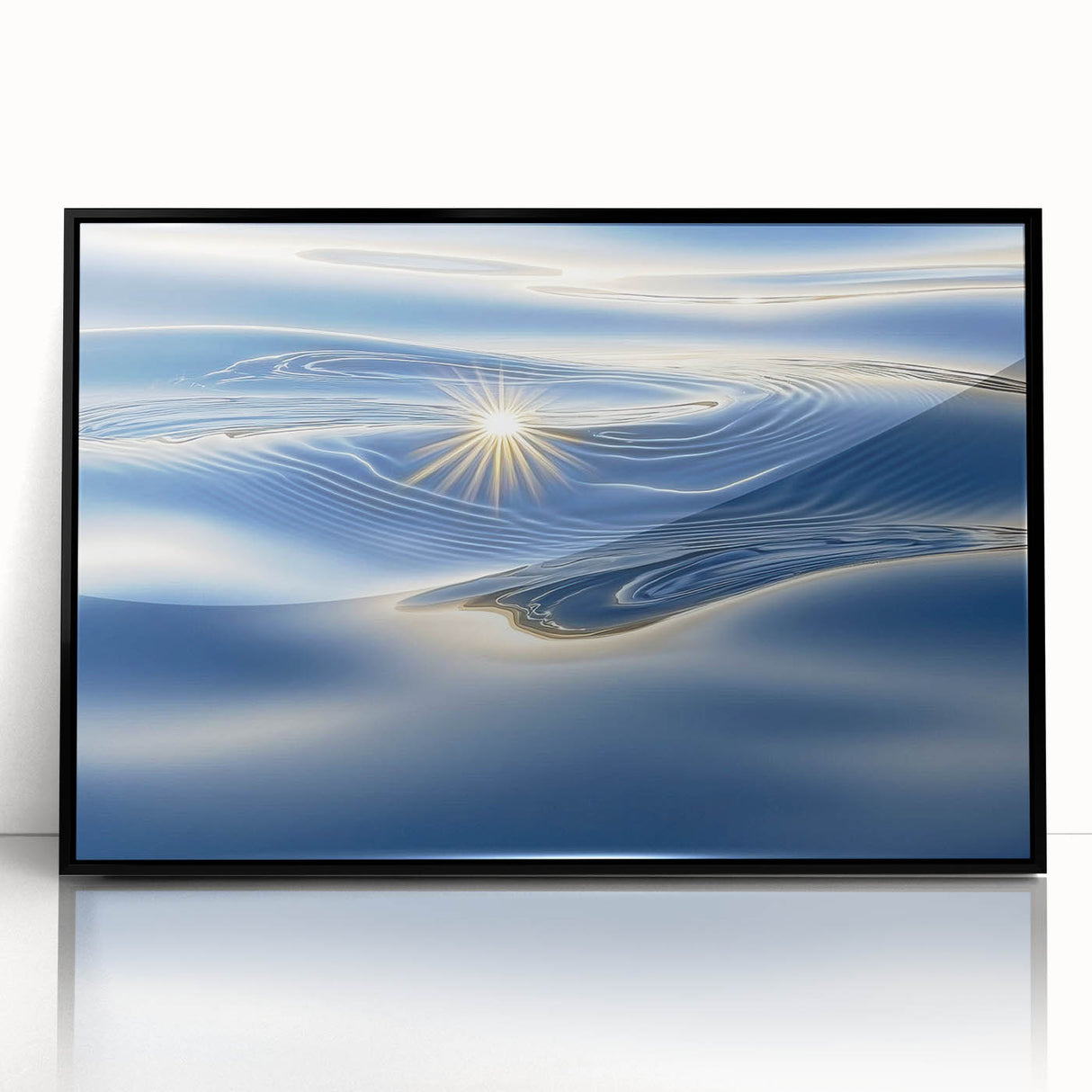 Golden Ripple Reflection – Abstract Dynamic Motion Wall Art