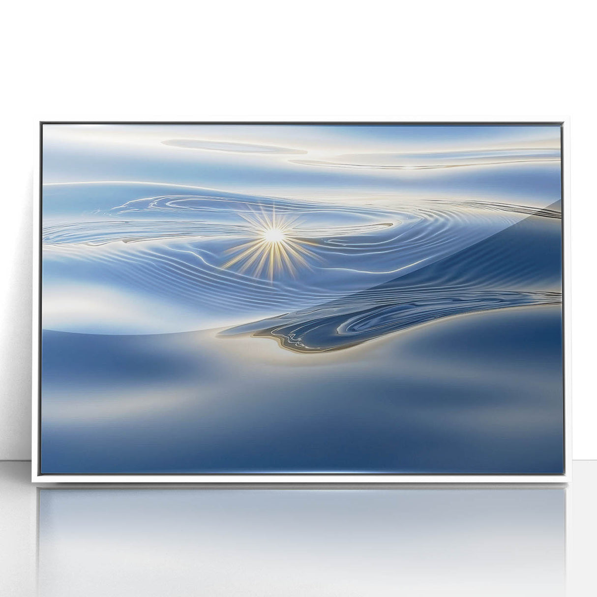 Golden Ripple Reflection – Abstract Dynamic Motion Wall Art