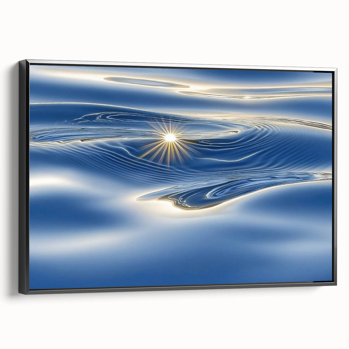 Golden Ripple Reflection – Abstract Dynamic Motion Wall Art