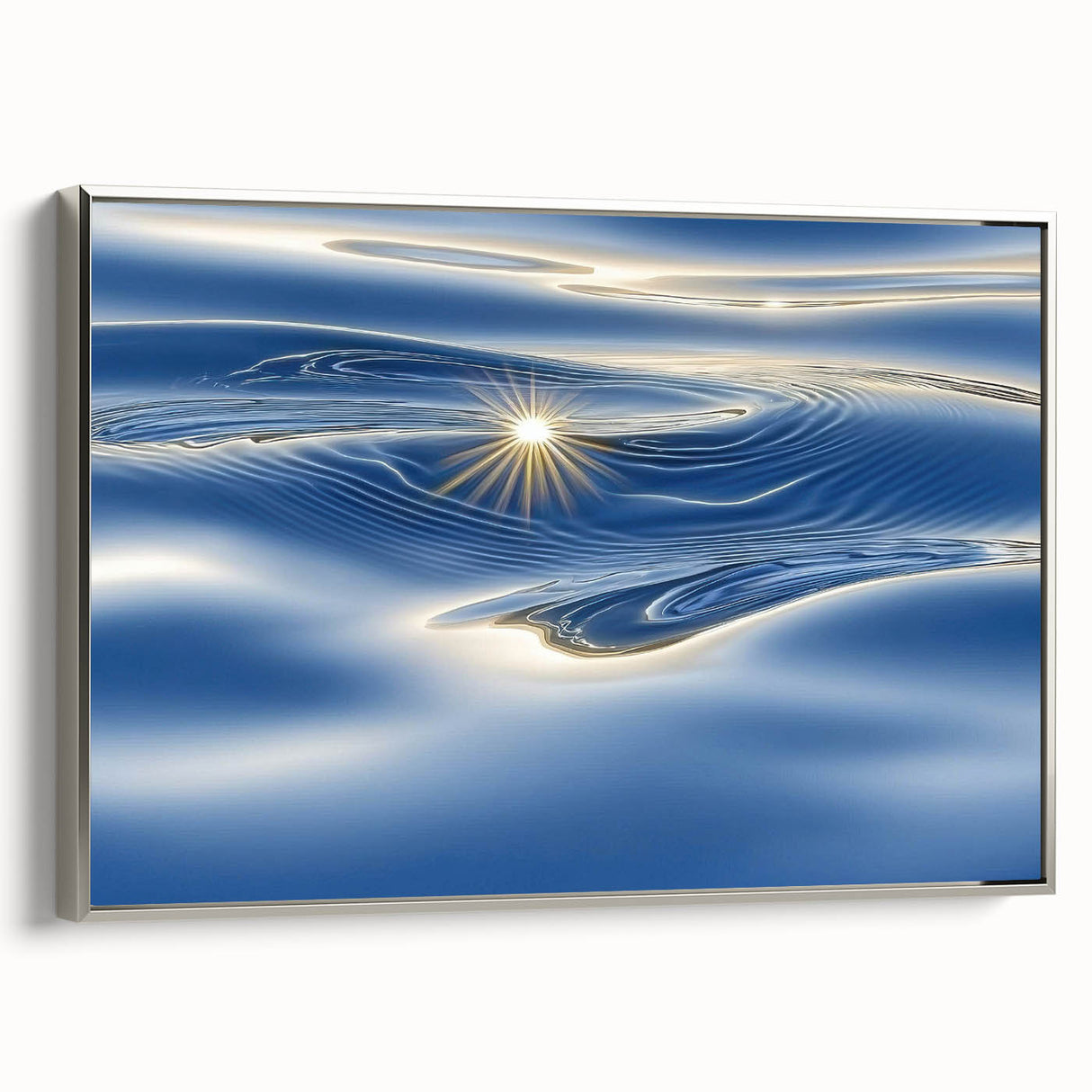Golden Ripple Reflection – Abstract Dynamic Motion Wall Art