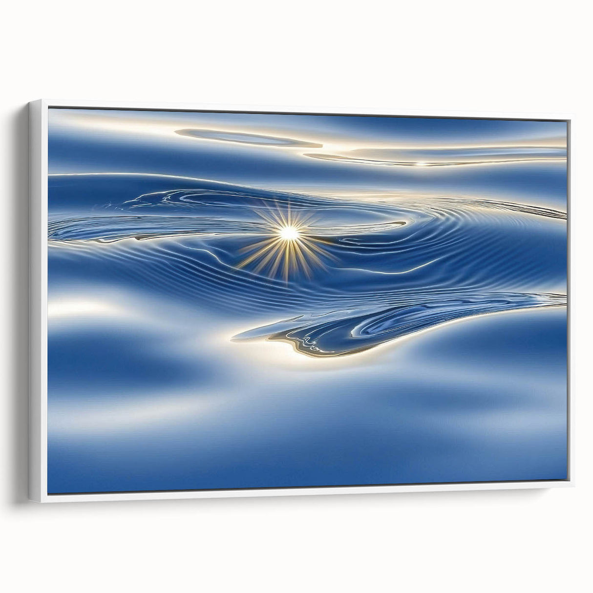 Golden Ripple Reflection – Abstract Dynamic Motion Wall Art