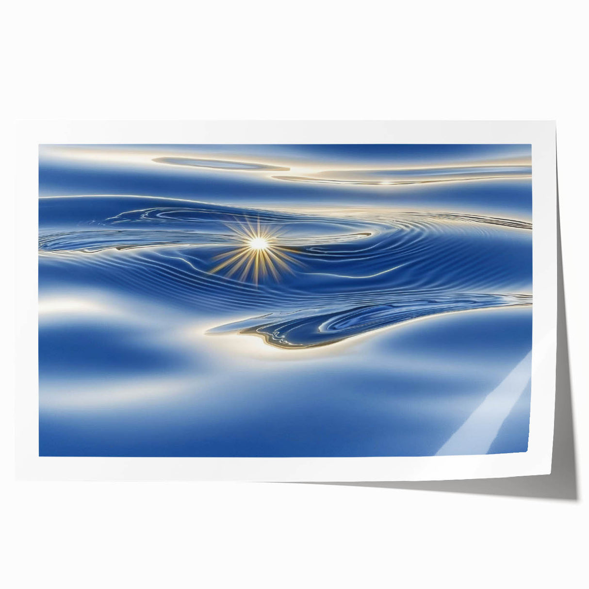 Golden Ripple Reflection – Abstract Dynamic Motion Wall Art