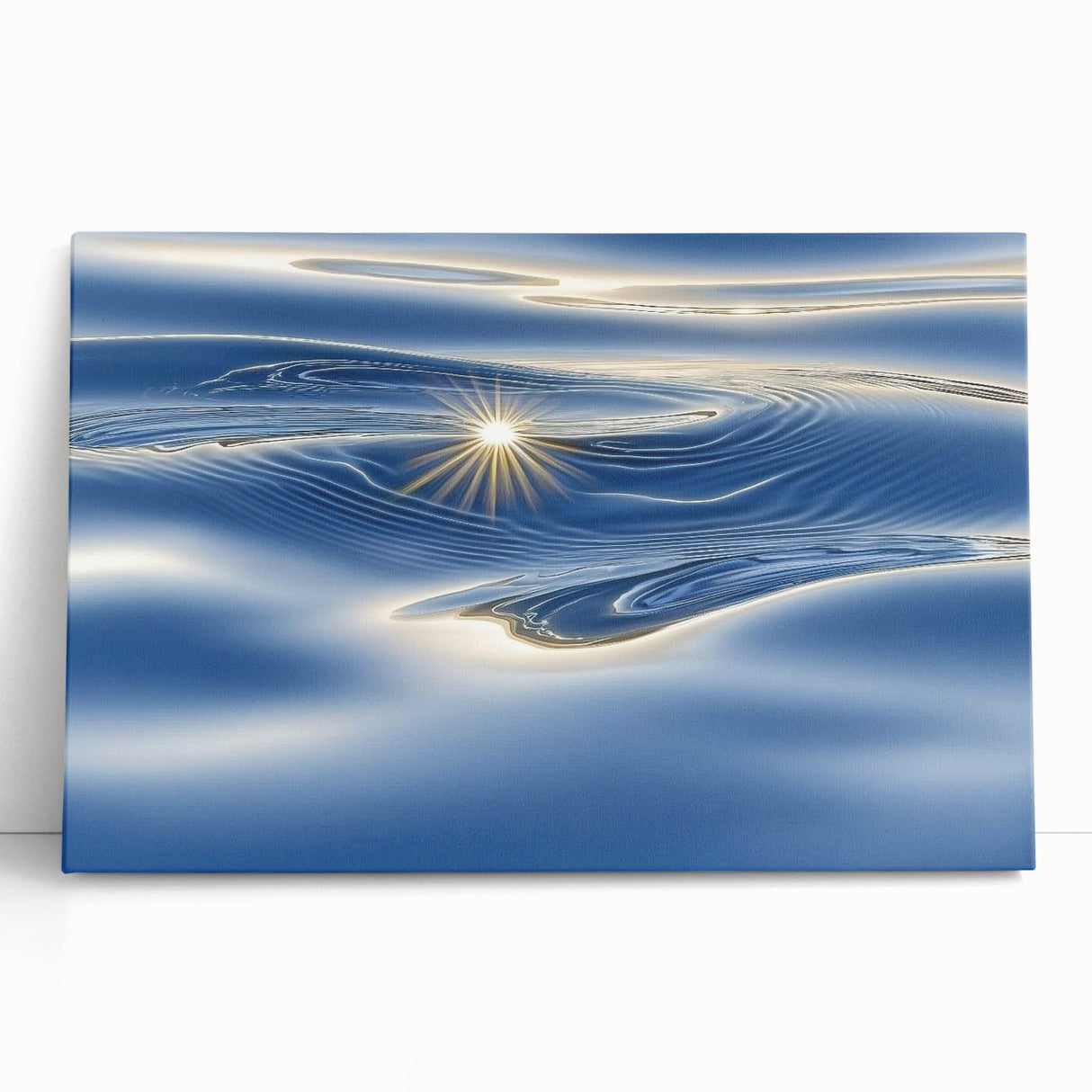 Golden Ripple Reflection – Abstract Dynamic Motion Wall Art