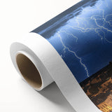 Rolled canvas artwork showcasing a vibrant landscape with a majestic castle set against a serene sky, designed for elegant home decor and easy framing.