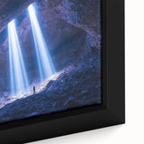 Framed canvas artwork depicting intricate cave landscapes, showcasing detailed textures and earthy tones, perfect for enhancing home decor or art collections.