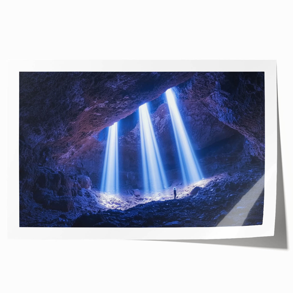 Stunning rolled print showcasing a vibrant cave landscape, detailed with earthy tones and textures, perfect for home decor or art enthusiasts.