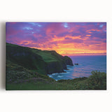 Stretched canvas artwork showcasing a breathtaking cliff landscape, featuring vibrant colors and intricate details, perfect for enhancing home decor with nature's beauty.