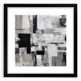 Geometric Black and White Abstract Bedroom Wall Art – Framed & Canvas