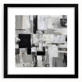 Geometric Black and White Abstract Bedroom Wall Art – Framed & Canvas
