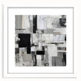 Geometric Black and White Abstract Bedroom Wall Art – Framed & Canvas