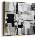 Geometric Black and White Abstract Bedroom Wall Art – Framed & Canvas