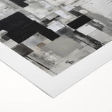 Geometric Black and White Abstract Bedroom Wall Art – Framed & Canvas