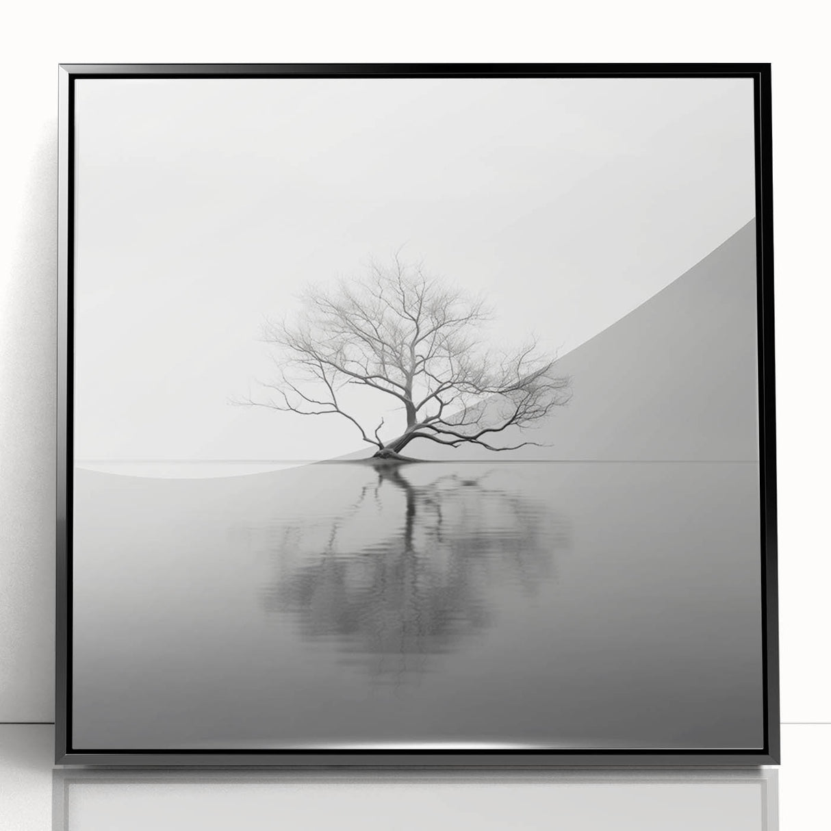 Acrylic Dining Room Artwork - Black and White Nature Reflection