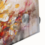 Golden Abstract Daisy – Modern Floral Wall Art for Living Room