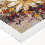 Golden Abstract Daisy – Modern Floral Wall Art for Living Room