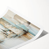 Abstract architecture wall art print showcasing geometric shapes and vibrant colors, rolled for easy shipping in a protective cardboard tube, ideal for modern decor.