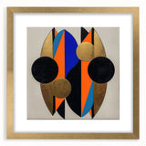 Abstract geometric frame in gold with a matte finish, showcasing a modern design ideal for contemporary decor. Perfect for enhancing living spaces or art galleries.