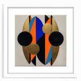 Abstract geometric frame with a white mat showcasing a modern design, perfect for enhancing contemporary decor. Ideal for displaying artwork or photographs in stylish interiors.