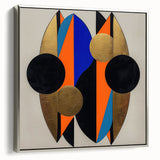 Abstract geometric framed canvas artwork showcasing a modern design in silver tones, highlighting sharp angles and intricate patterns, ideal for contemporary decor.