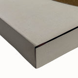 Close-up of an abstract geometric stretched canvas artwork, showcasing vibrant colors and intricate patterns, perfect for modern home decor or office spaces.