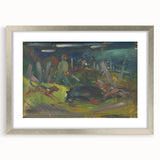 Expressionist Hunting Scene – Bold Abstract Boar Hunt Wall Art
