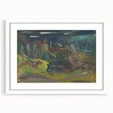 Expressionist Hunting Scene – Bold Abstract Boar Hunt Wall Art