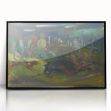 Expressionist Hunting Scene – Bold Abstract Boar Hunt Wall Art