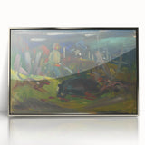 Expressionist Hunting Scene – Bold Abstract Boar Hunt Wall Art