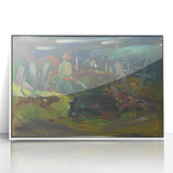 Expressionist Hunting Scene – Bold Abstract Boar Hunt Wall Art