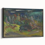 Expressionist Hunting Scene – Bold Abstract Boar Hunt Wall Art