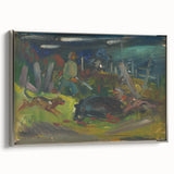 Expressionist Hunting Scene – Bold Abstract Boar Hunt Wall Art