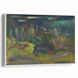 Expressionist Hunting Scene – Bold Abstract Boar Hunt Wall Art